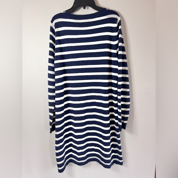 BANANA REPUBLIC Cashmere Breton Stripe Sweater Dress Old Money Parisian Size L - Picture 11 of 13